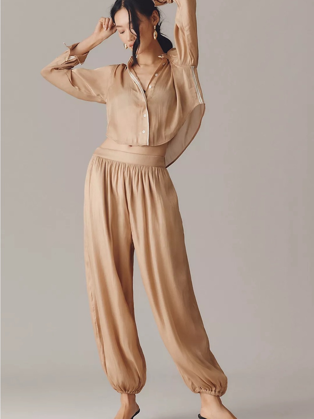 Anthropologie Maeve balloon pants in gold 3xl